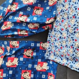 Bundle of 3 Disney Blue and White Dalmatian Print Fabric